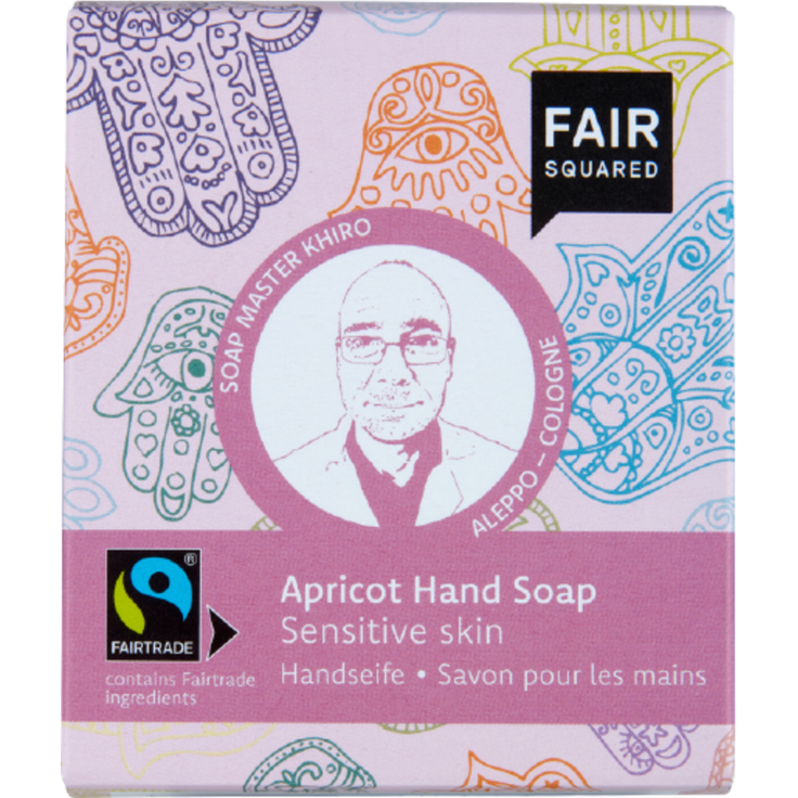 FAIR SQUARED Apricot Hand Soap, sanfte Handreinigung & Pflege mit wertvollen Pflanzenölen, 2x 80g