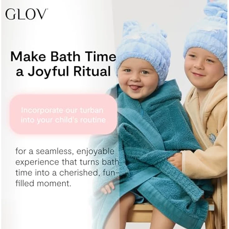 GLOV Hair Towel Turban für Kinder, originelles Design, schonend zum Haar, 1 Stück – Bild 6