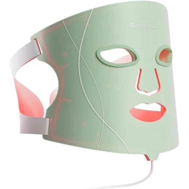 Nanoleaf LED Licht Gesichtsmaske, wiederaufladbare Rotlicht Face Mask mit 7 Modi, RGB & NIR-LEDs, hautfreundliches Silikon, tragbar, 5-10 Min täglich