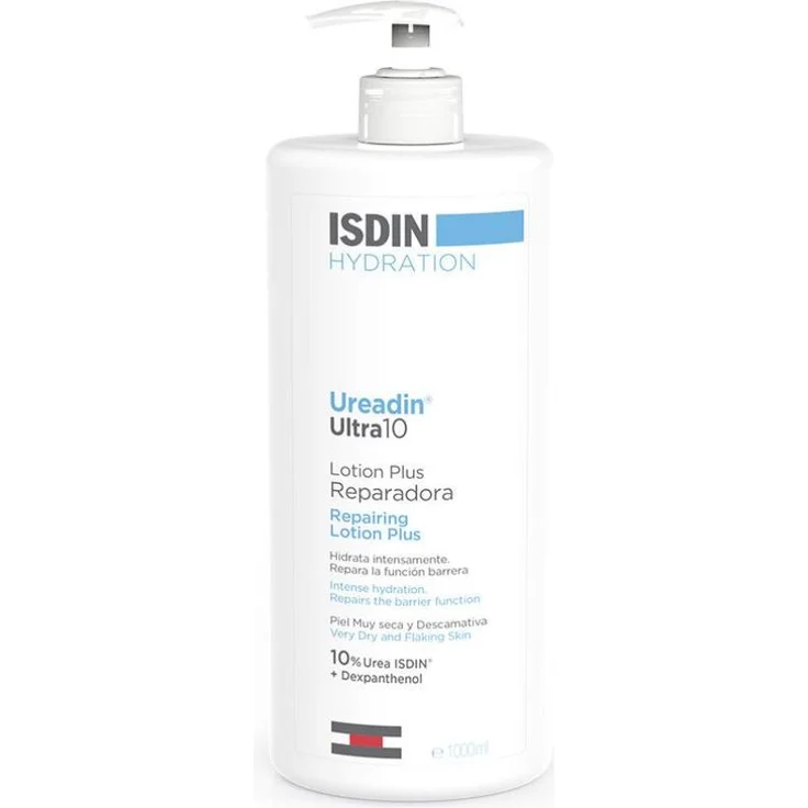 Isdin Ureadin Ultra10 Lotion Plus, pflegende Körperlotion mit Urea, 1000ml - für trockene Haut, nicht fettende Textur
