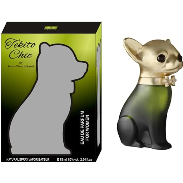 Jean-Pierre Sand Tekito Eau de Parfum 75ml - Damenparfum im Chihuahua-Sammlerflakon, ideal als Geschenk, blumige und elegante Duftkomposition mit Vanille und Moschus