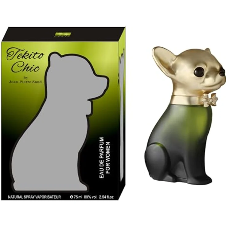 Jean-Pierre Sand Tekito Eau de Parfum 75ml - Damenparfum im Chihuahua-Sammlerflakon, ideal als Geschenk, blumige und elegante Duftkomposition mit Vanille und Moschus – Bild 1