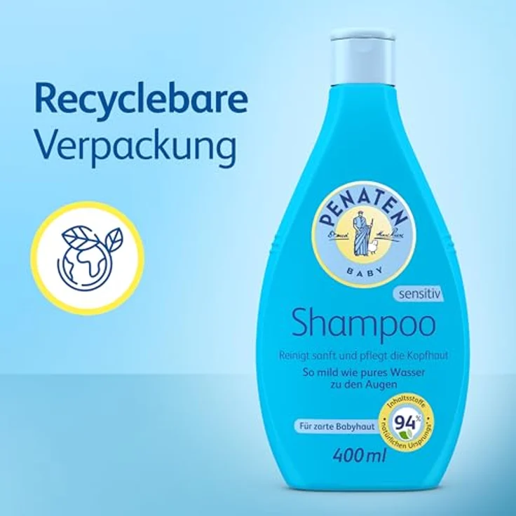 Penaten Mild Cleansing Baby Shampoo für empfindliche Babykopfhaut, 400ml - Keine-Tränen-mehr-Formel, sanfte Pflege – Bild 6