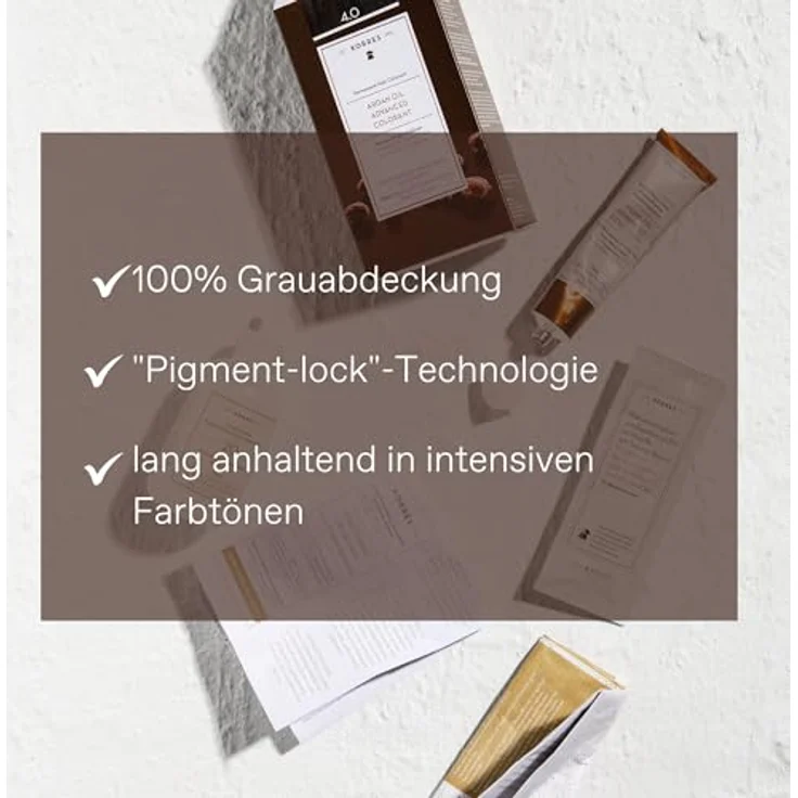 Korres Argan Oil Permanent-Haarfarbe, Farbton 6.7 Cocoa, 50 ml, langanhaltende Farbwirkung und glänzende Ergebnisse – Bild 4