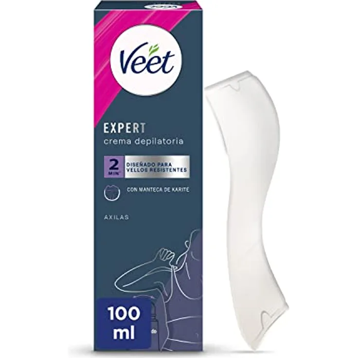 Veet Expert Haarentfernungscreme für Damen, Roll-On Applikator mit Sheabutter, 100 ml - Wirkt in 2 Minuten, 48 Stunden Feuchtigkeitsschutz, dermatologisch getestet