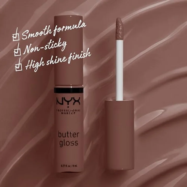NYX Professional Makeup Butter Gloss Lipgloss, Farbton 17 Ginger Snap, 8 ml, hochglänzend, feuchtigkeitsspendend, glättet und kaschiert Linien – Bild 2