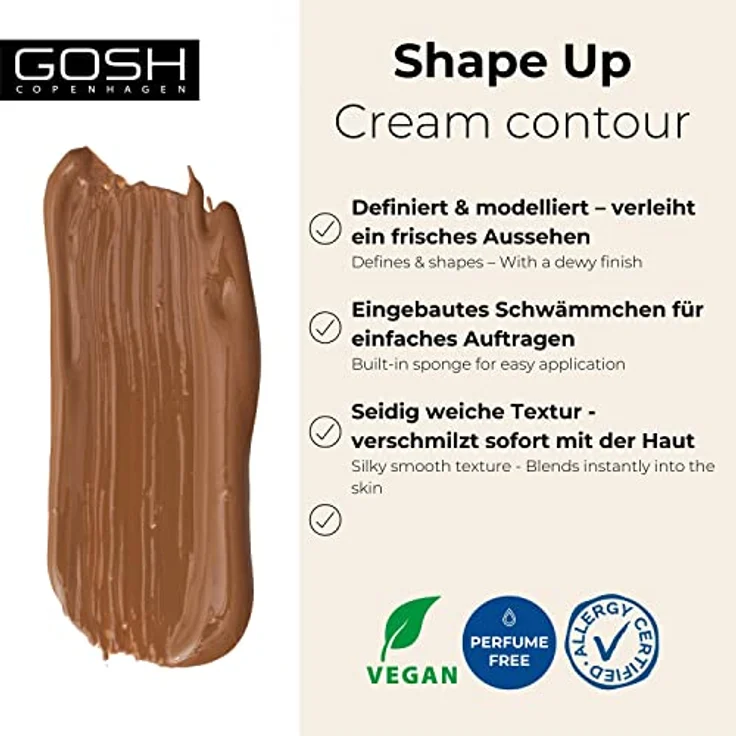 Gosh SHAPE UP #002 Mitteltief, Bronzer für Damen zur Gesichtsmodellierung, vegan, 14 ml – Bild 2