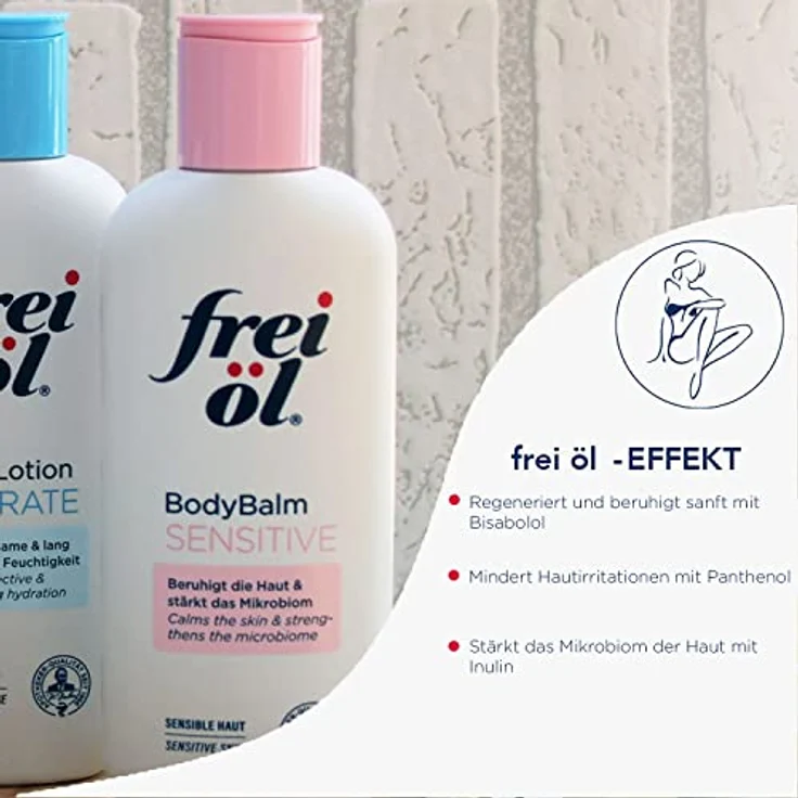 frei öl BODYCONCEPT BodyBalm SENSITIVE, beruhigt die Haut & stärkt das Mikrobiom, Hyaluron, vegan, 250 ml – Bild 2