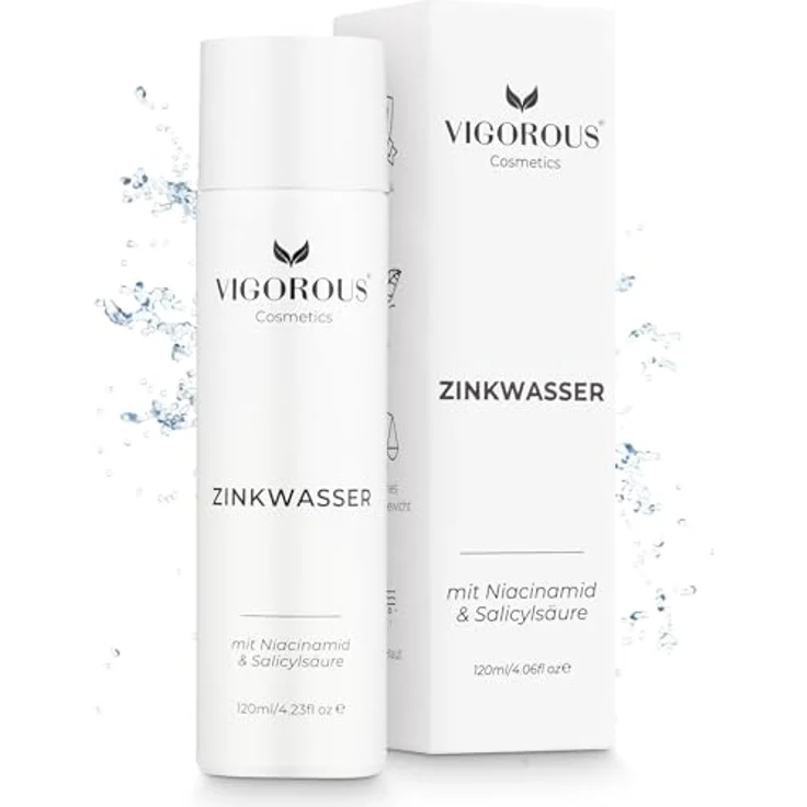 VIGOROUS® Zink Gesichtswasser 120ml, Anti-Pickel Gesichtsreinigung mit Salicylsäure & Niacinamid, Vegan gegen hormonelle Akne, für Männer & Frauen – Bild 1