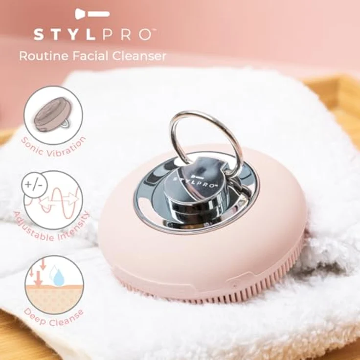 STYLPRO Routine Facial Cleansing Device, Gesichtsreinigungsgerät mit einstellbaren Schallvibrationen und weichen Silikonborsten, wasserdicht, wiederaufladbar – Bild 5