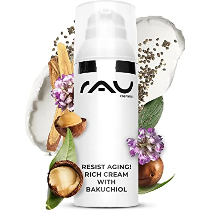 RAU Cosmetics Bakuchiol Anti Aging - resist aging! Rich Cream 50 ml - Reichhaltige Gesichtscreme gegen Falten & Trockene Haut like Retinol