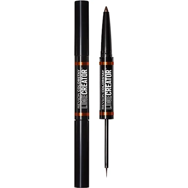 Revlon ColorStay Line Creator Doppelendiger flüssiger Eyeliner & Smoky Kohl Bleistift, Wasserdichtes & Transferproof Augen Make-up, Dunkelbraun, 0,1 g