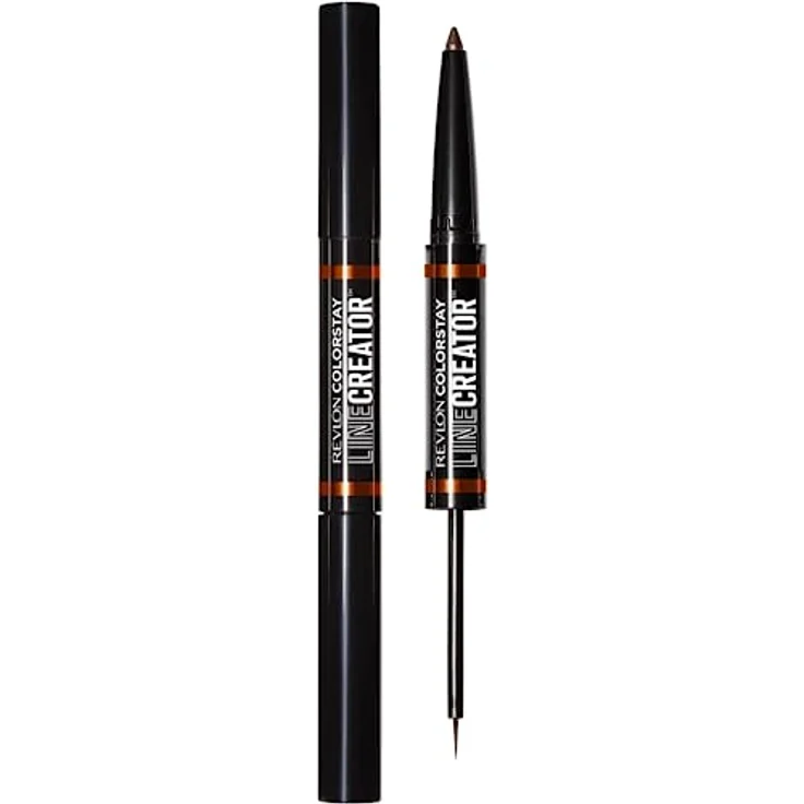 Revlon ColorStay Line Creator Doppelendiger flüssiger Eyeliner & Smoky Kohl Bleistift, Wasserdichtes & Transferproof Augen Make-up, Dunkelbraun, 0,1 g