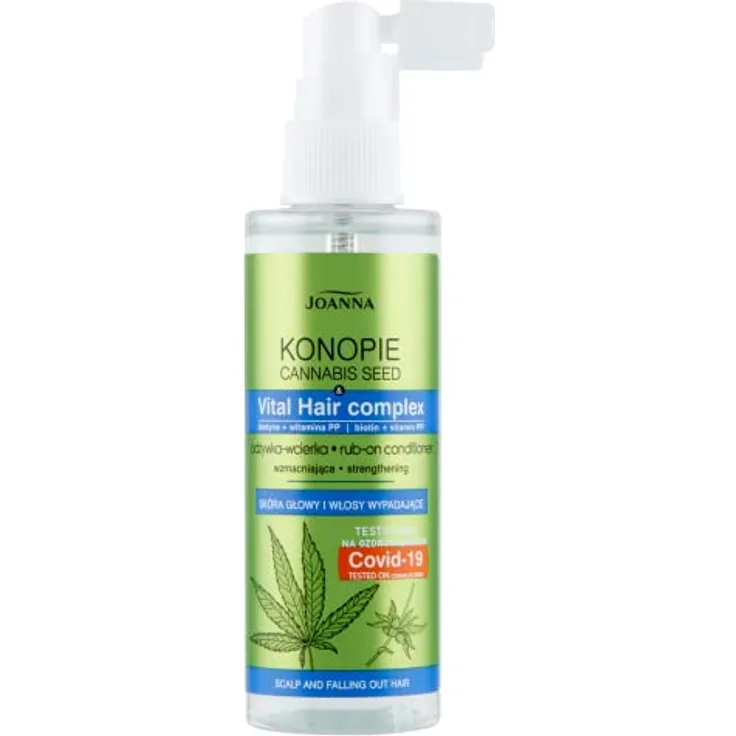 JOANNA Konopie Haarpflege Haarspülung zum Einreiben Pflege für Ausfallendes Haar Feuchtigkeitsspendend und Stärkend mit Hanfsamen-Extrakt und Vital Hair Complex und Biotin 100 ml