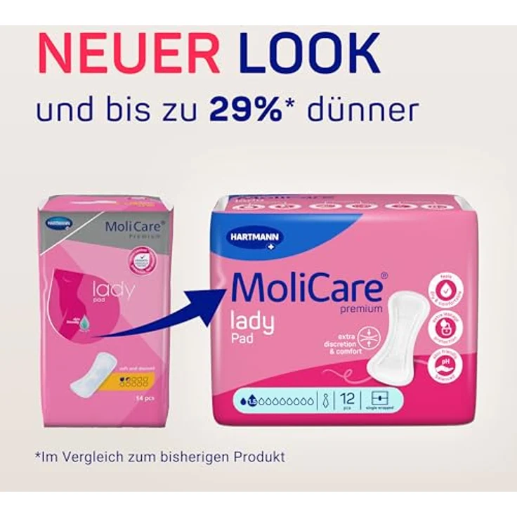 MoliCare lady Pad 1.5 Tropfen, Ultra diskrete Einlagen für Frauen, zuschneidbar, geruchsneutralisierend, 192 Stück – Bild 3