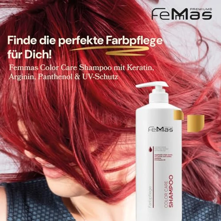 FemMas Color Care Friseur Haarshampoo, feuchtigkeitsspendendes Farbshampoo mit Keratin & Arginin für geschädigtes, trockenes & gefärbtes Haar, 1000 ml – Bild 2
