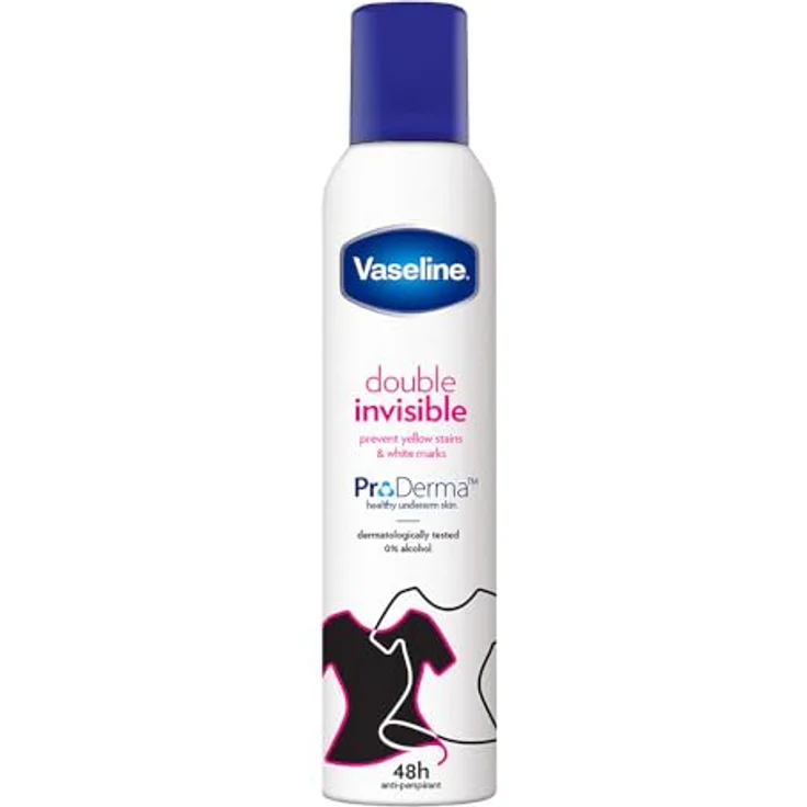 Vaseline Double Invisible Antiperspirant Antitranspirant-Spray, 250 ml, gegen weiße Hautflecken, langanhaltender Schutz, angenehmer Duft – Bild 1