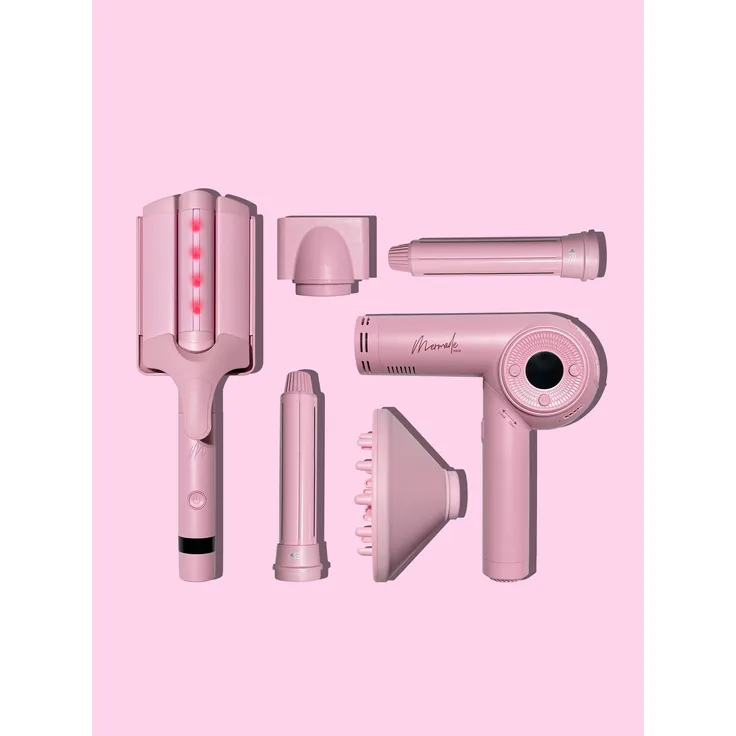 Mermade M Ionic Hair Dryer, Lockenstab mit Hochgeschwindigkeitsmotor, 4 magnetischen Aufsätzen und automatischer Selbstreinigungsfunktion