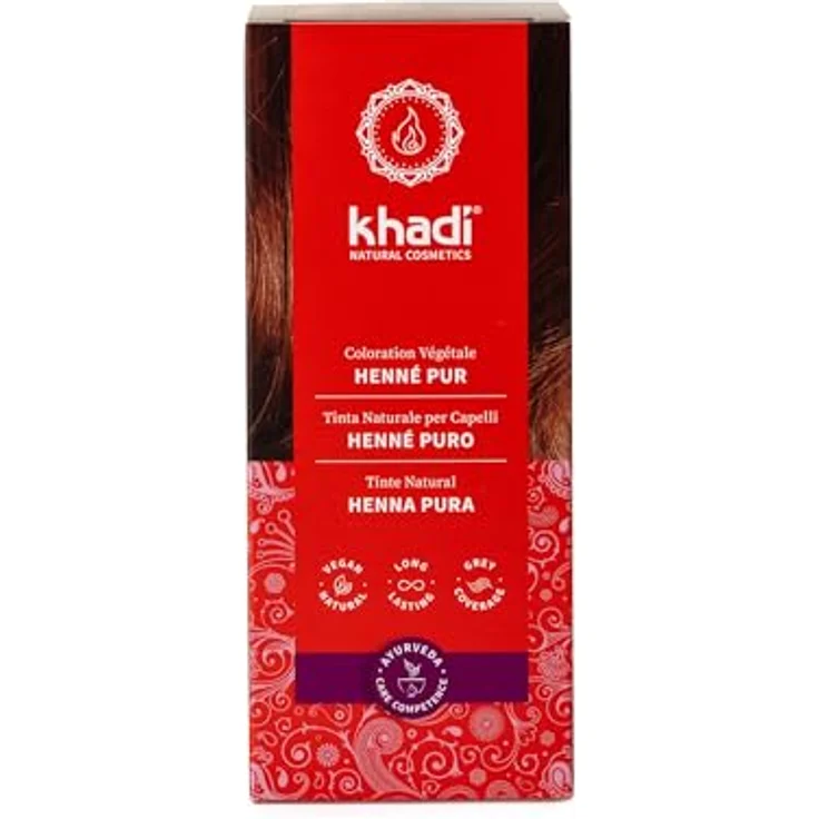 Khadi Pflanzenhaarfarbe Rot - Reines Henna 100 g – Bild 2