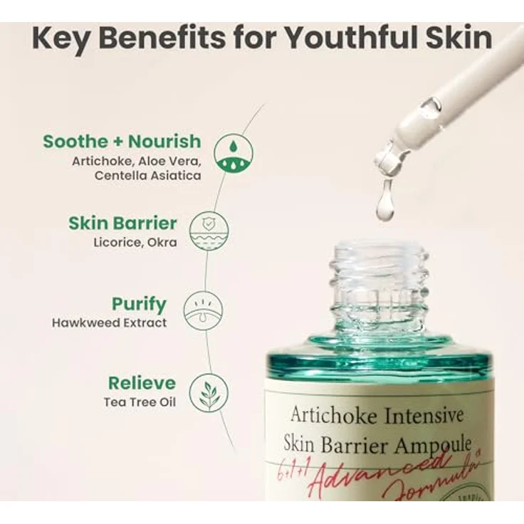 AXIS-Y Artichoke Intensive Skin Barrier Ampoule 30ml, Gesichtsserum mit veganen, beruhigenden und feuchtigkeitsspendenden Eigenschaften – Bild 4