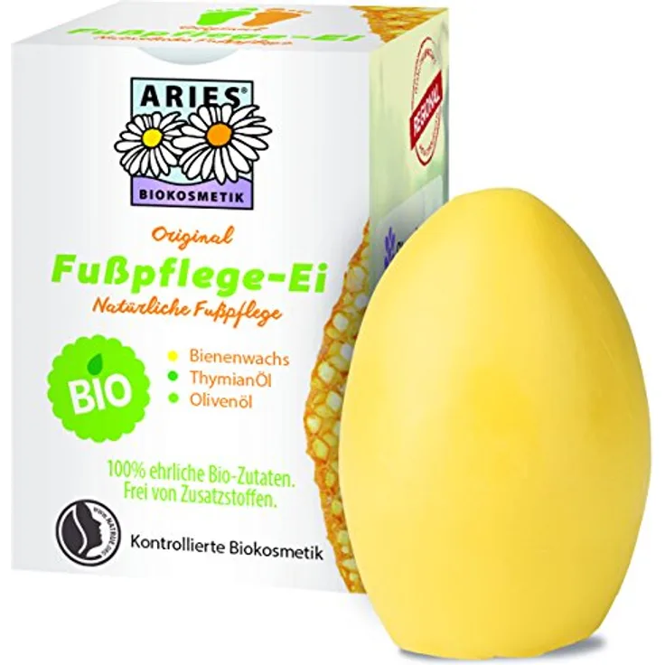 ARIES Original BIO Fußpflege-Ei von Stapeler, Fußpflege Ei mit Pflege Balsam für geschmeidige Haut, 50g