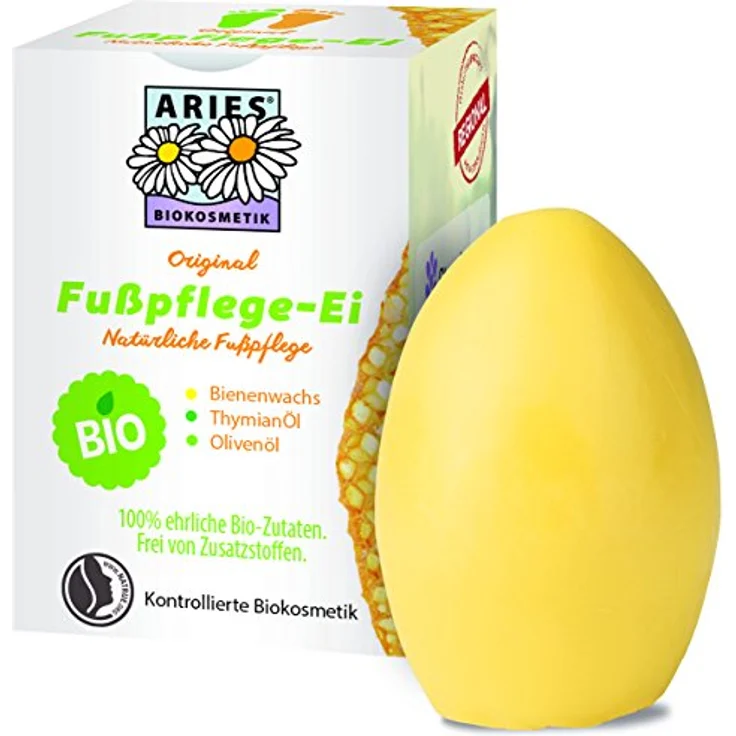 ARIES Original BIO Fußpflege-Ei von Stapeler, Fußpflege Ei mit Pflege Balsam für geschmeidige Haut, 50g