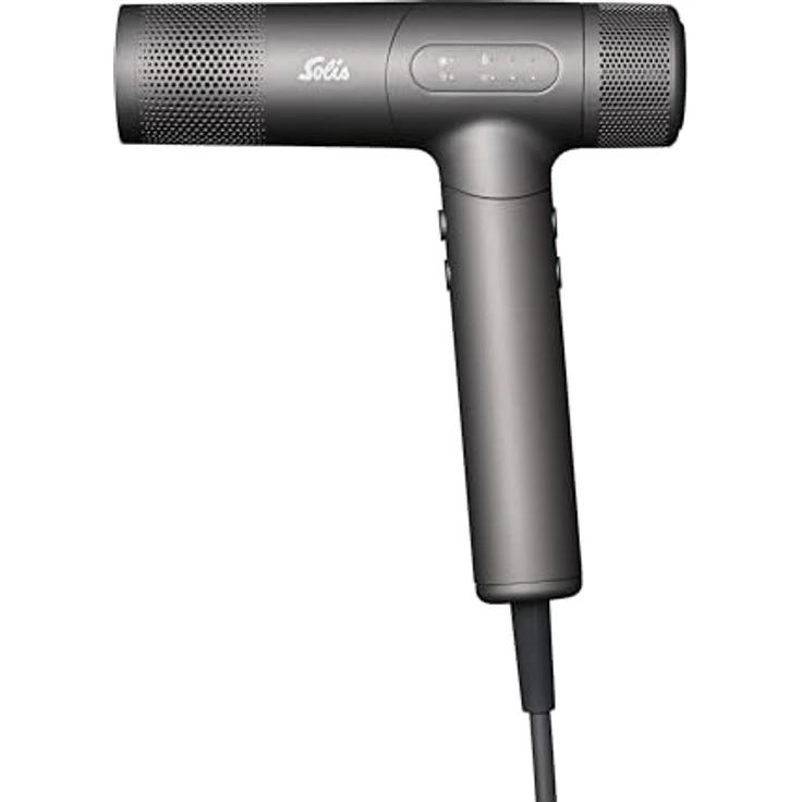 Solis AirVolution 280SE (Typ 3809), Ionen-Haartrockner mit intelligentem Temperatur-Sensor, 110.000 U/min, federleicht, 3 Temperatur- und Luftstufen, schwarz – Bild 1