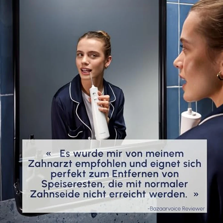 Waterpik Munddusche Cordless Advanced WP-563, kabellos mit pulsierendem Wasserstrahl, 3 Druckstufen, wasserdicht, inklusive 4 Aufsätzen, Induktionsladesystem – Bild 10