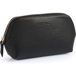 Londo Echtleder Kosmetiktasche, Schminktasche, Make up Tasche für Damen, Mädchen - Sonderfach mit Reisverschluss (Schwarz)