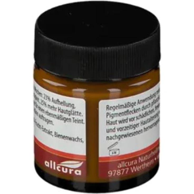 Allcura Pigmentflecken Creme 30 ml für alle Hauttypen geeignet, mit Kokosnussöl, Nelli-Frucht-Extrakt, Jojobaöl und Bienenwachs – Bild 3