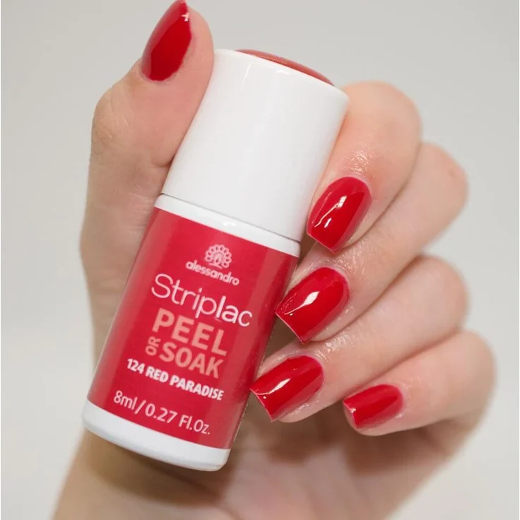 Alessandro Striplac Peel or Soak 124 Red Paradise 8 ml, Farbton: Rot – Bild 2