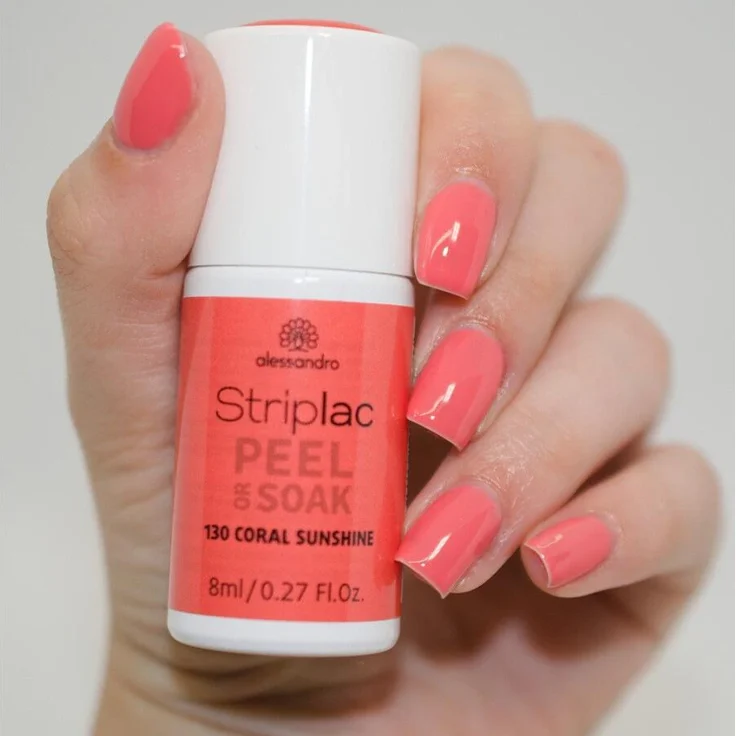 Alessandro Striplac Peel or Soak 130 Coral Sunshine 8 ml, Farbton: Rot – Bild 2