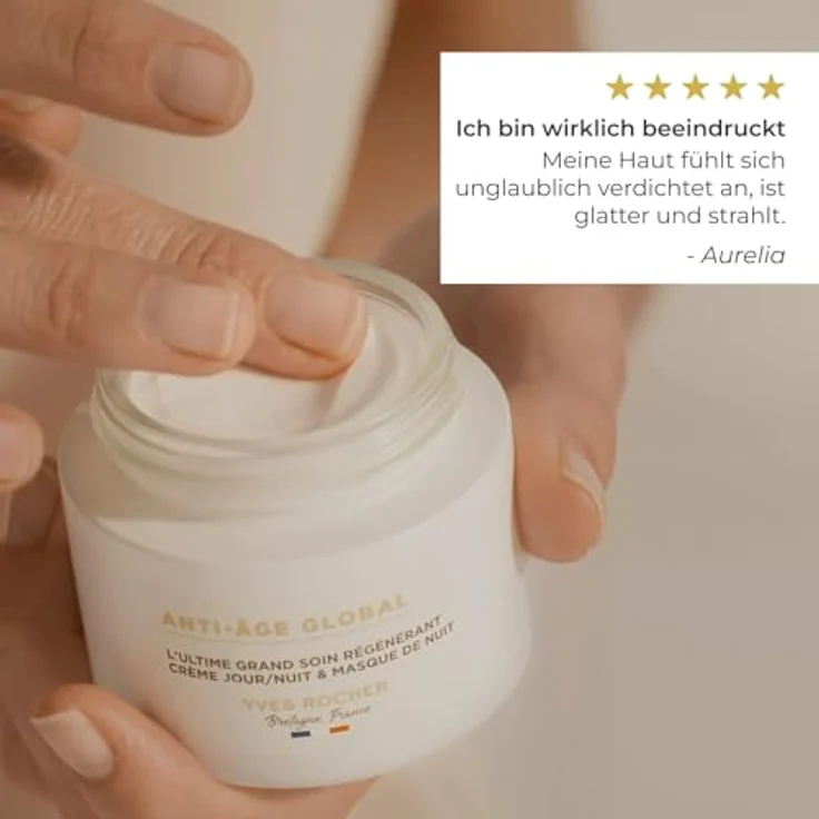 Yves Rocher ANTI-AGE GLOBAL - Regenerierende Tages- und Nachtcreme & Nachtmaske gegen Falten - 75 ml, für strahlenden Teint und straffere Haut – Bild 5