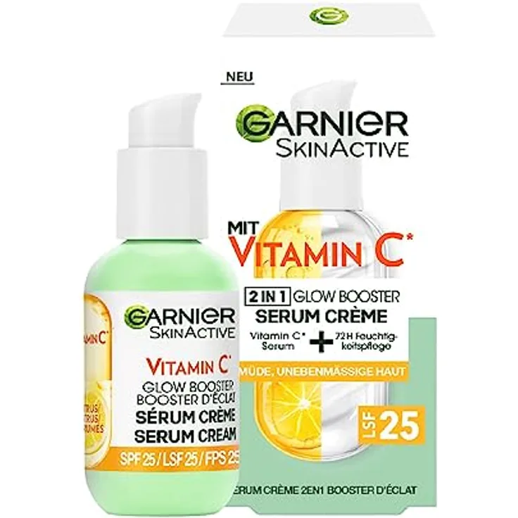 GARNIER SkinActive Vitamin C 2 in1 Glow Booster Serum Crème Gesichtsserum 50 ml