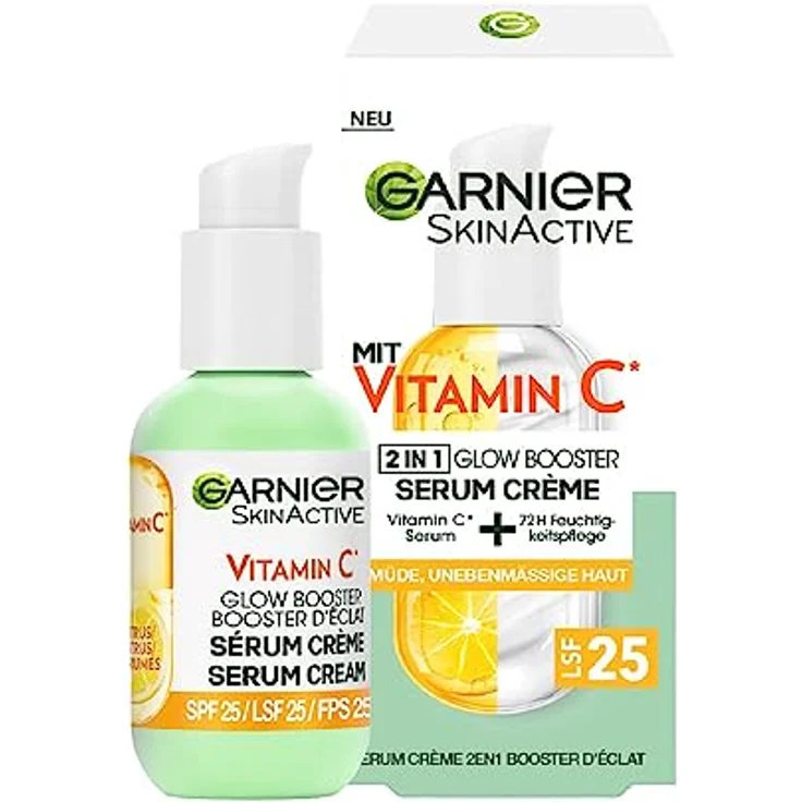 GARNIER SkinActive Vitamin C 2 in1 Glow Booster Serum Crème Gesichtsserum 50 ml – Bild 1