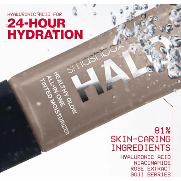 Smashbox Halo Healthy Glow All-in-One Tinted Moisturizer SPF 25, tönende Feuchtigkeitscreme mit aufhellender Wirkung, Farbton Light, 40 ml – Bild 4