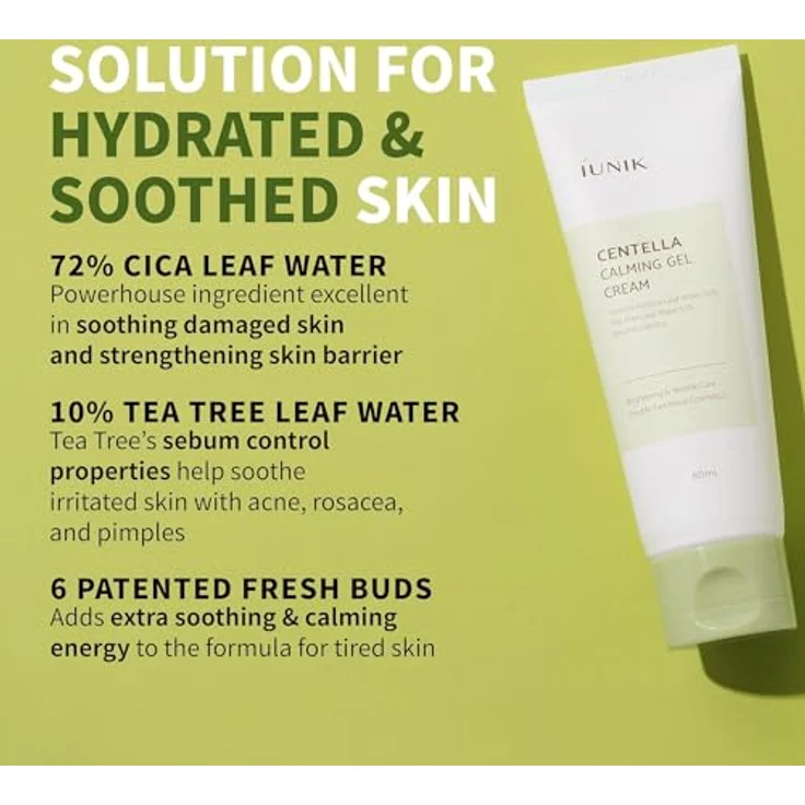 iUNIK Centella Calming Gel Cream, beruhigende Gesichtscreme mit Centella Asiatica, 60ml – Bild 3