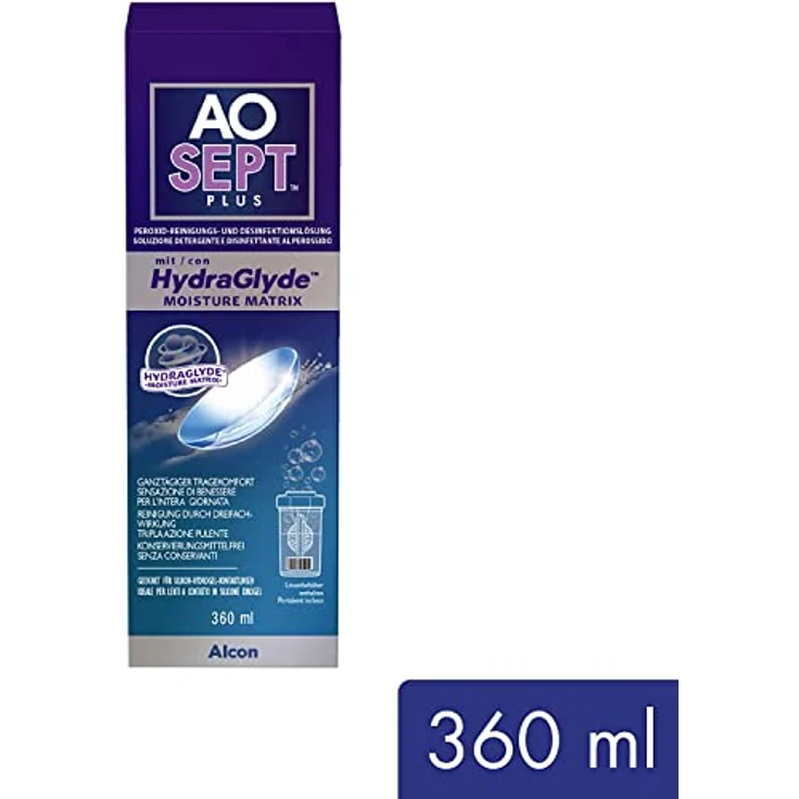 Aosept Plus mit Hydraglyde Einzelflasche, 360 ml (1er Pack) - Preisvergleich – Bild 2