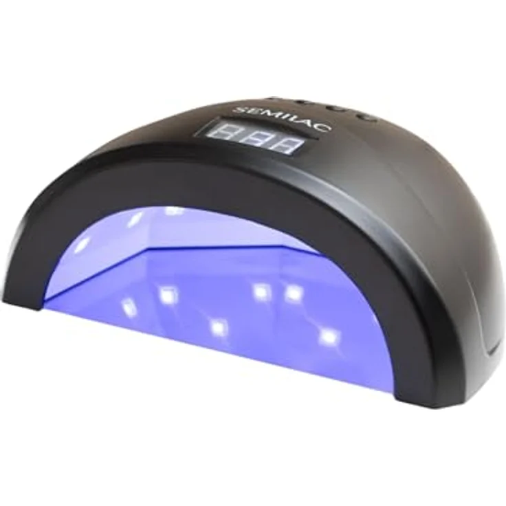 Semilac UV LED Lampe 24W/48W All Black, Nagellampe mit Dual-LED, 4 Timer-Modi, Bewegungssensor und Low Heat Mode – Bild 1