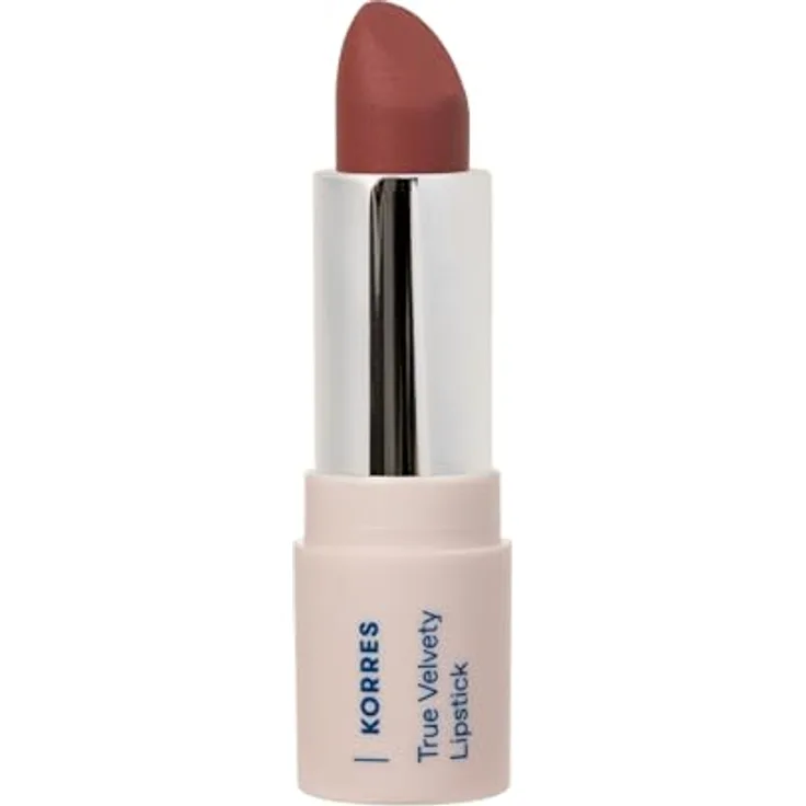 KORRES True Velvety Lipstick Rosewood 23, rosaner Lippenstift mit intensiver Farbe, cremiger Textur, hoher Deckkraft & semi-mattem Finish, vegan, 3g