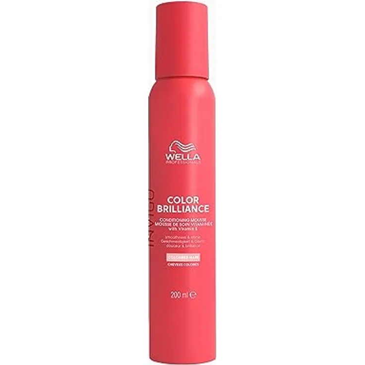 Wella Professionals Invigo Color Brilliance Vitamin Conditioning Mousse – Leave-in Conditioner mit Vitamin E – farbschützender Haarschaum für gefärbtes Haar mit Oxidationsschutz – 200 ml
