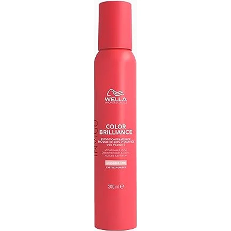 Wella Professionals Invigo Color Brilliance Vitamin Conditioning Mousse – Leave-in Conditioner mit Vitamin E – farbschützender Haarschaum für gefärbtes Haar mit Oxidationsschutz – 200 ml – Bild 1