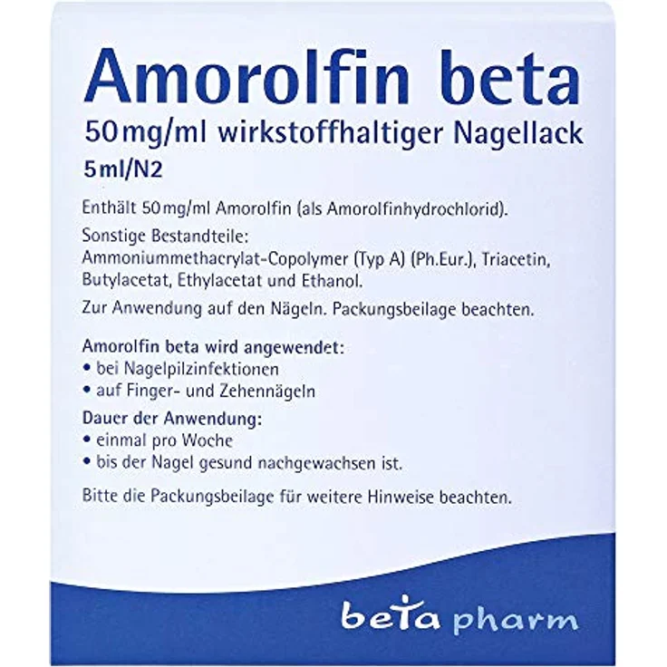 Amorolfin beta 50 mg/ml wirkstoffhaltiger Nagellack, 5 ml – Bild 2
