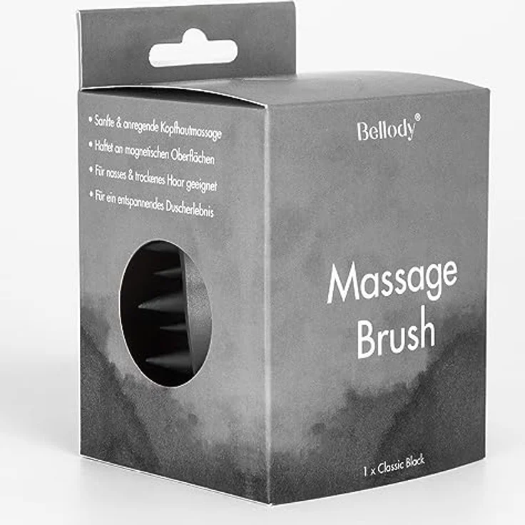 Bellody® Original Kopfhaut Massagebürste, für Massage und Stimulation des Haarwachstums (1 Stück in Classic Black) - Hair & Scalp Massager für nasse & trockene Haare – Bild 2