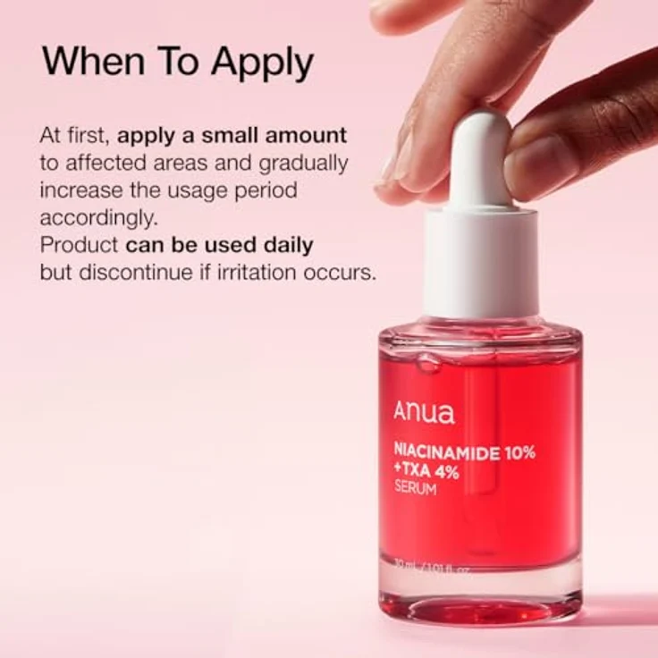 ANUA Serum mit 10 % Niacinamid + 4 % Tranexamsäure, Ceramid, Hyaluronsäure, Vitamin B12, natürliche Farbe, Koreanische Glashaut, parfümfrei, 30 ml - Gesichtscreme – Bild 5