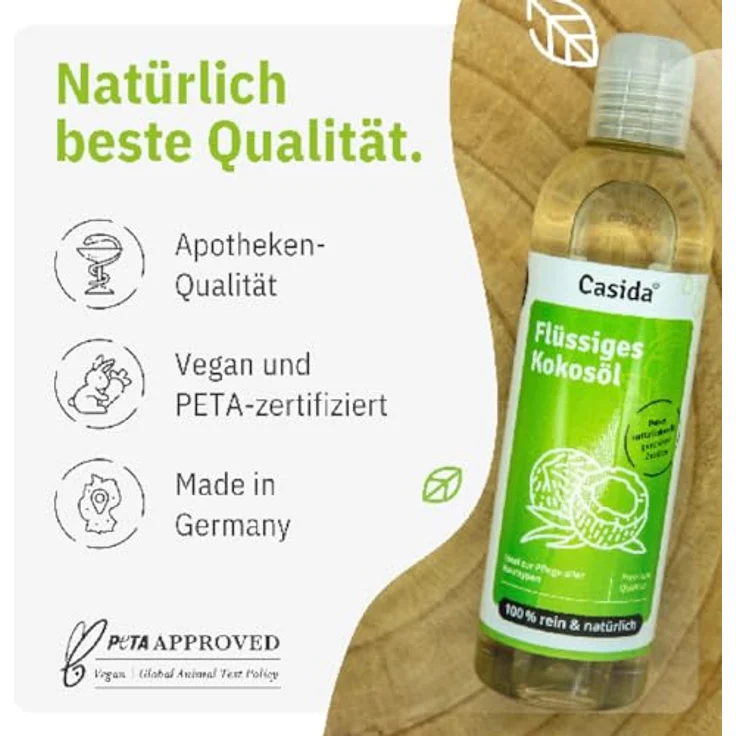 Casida Kokosöl Flüssig pur & Natürlich Körperöl 250 ml – Bild 5