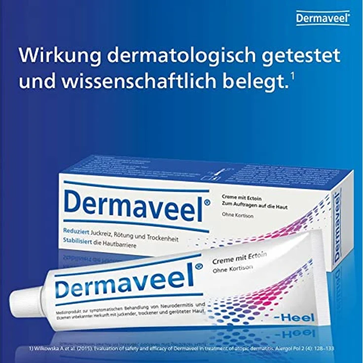 Biologische Heilmittel Heel GmbH Dermaveel Creme mit Ecotin, 30 ml, lindert Juckreiz und trockene Haut, geeignet für Kinder ab 1 Monat, ohne künstliche Duft- und Konservierungsstoffe – Bild 4