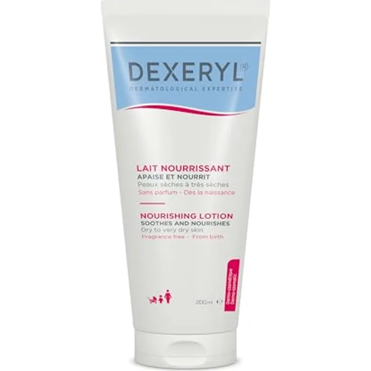DEXERYL Dexeryl Pflegelotion für trockene und sehr trockene Haut, 24h Feuchtigkeit, beruhigt Juckreiz, 200 ml