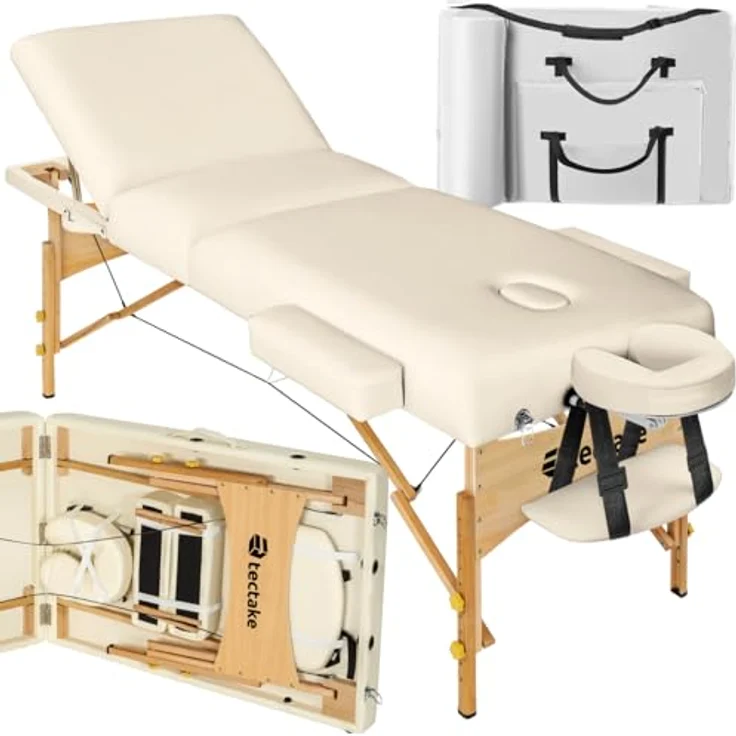 TecTake Massageliege Massagestuhl, 3 Zonen Massageliege – Bild 2