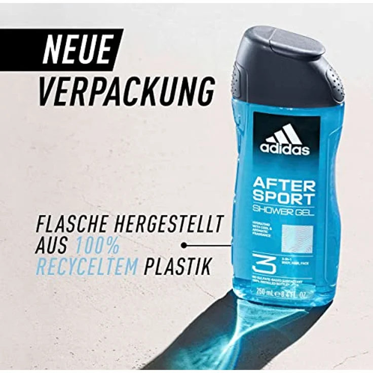 adidas 3in1 After Sport Duschgel für ihn, mit aromatisch-frischem Duft, 250 ml – Bild 4